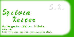 szilvia keiter business card